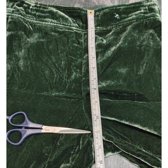 Madewell Velvet Huston Pull-On Wide Leg Crop Pants Elastic Waist Green Womens S - Picture 10 of 10